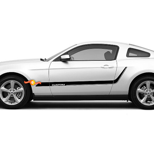 Kit adesivo in vinile con strisce laterali curve personalizzate per Musclecar Mustang