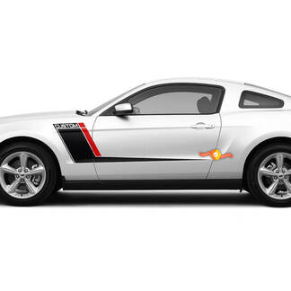 Strisce di colore duo da corsa con accento laterale personalizzato per adesivi con decalcomanie in vinile Ford Mustang
