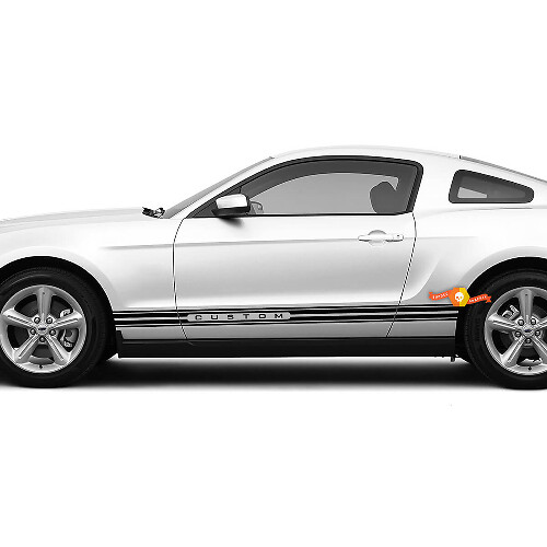 Strisce Testo Personalizzato per Minigonne Adesivi in Vinile 2 per Ford Mustang 2005-2024