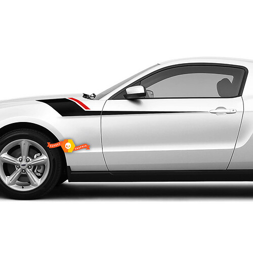 Decalcomanie adesive per strisce laterali parafango con striscia rossa per Ford Mustang 2005-2024
