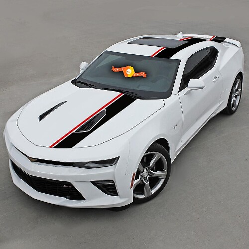 CHEVROLET CAMARO 2016-2018 TOP OFFSET Vinile STRISCE COFANO, TETTO e POSTERIORE

