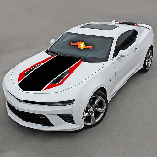 Chevrolet Camaro 2016-2024 (ss) Strisce in vinile bicolore anteriori e posteriori
