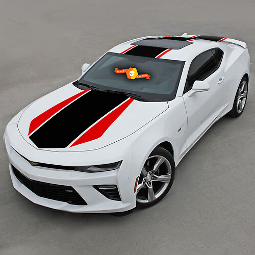 Kit completo Strisce grafiche Cofano, Tetto e Parte posteriore adatte per Chevrolet Camaro
