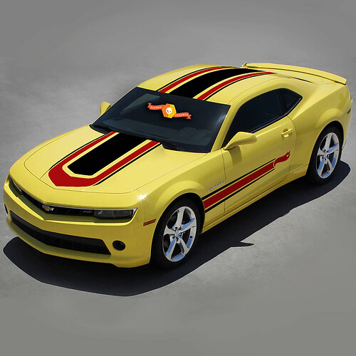 Chevrolet Camaro 2010-2015 Hot Wheels Style superiore e strisce laterali a 2 colori
