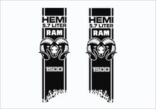 DODGE RAM HEMI 5.7L/6.4L 2x Decalcomanie per 1500 2500 3500 adesivo striscia carrozzeria in vinile
 3