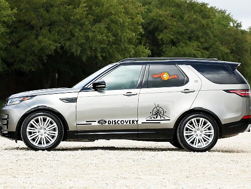 Kit Adesivi Strisce Laterali Logo Discovery Compass in Vinile per Land Rover Discovery