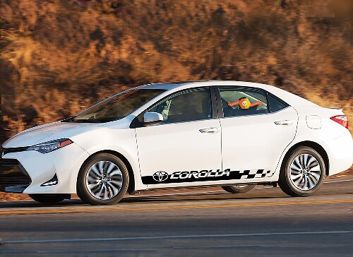 Kit Adesivi in Vinile a Scacchi per Minigonne Toyota Corolla