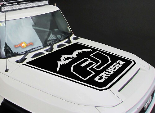 TOYOTA FJ CRUISER 1x Adesivo per decalcomanie in vinile con grafica a strisce sul cappuccio di alta qualità
