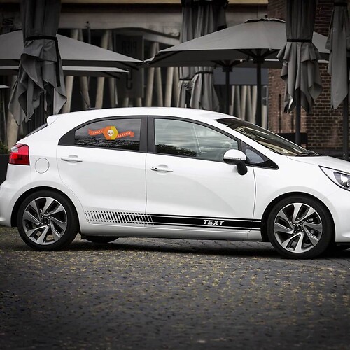 2x strisce laterali grafiche decalcomanie per il corpo in vinile adesivi da corsa logo adatto a Kia RIO
