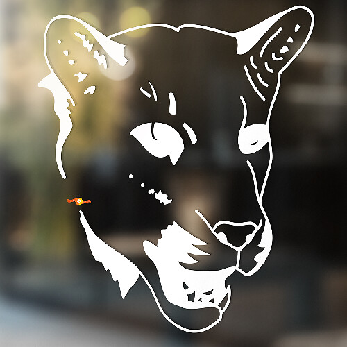 Tigre gatto selvatico Vinile Parete Finestra Bagno Adesivo Decalcomania #3
