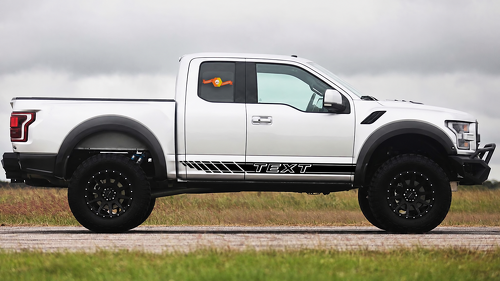 Adesivo in vinile a coppia a tripla striscia per minigonne Ford F-250 2010-2014