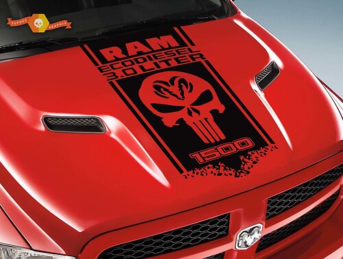 DODGE RAM HEMI 1500 / 3.0 DIESEL HOOD & FENDER DECAL grafica adesivi in ​​vinile
