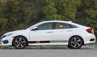 Honda 2x gonna laterale in vinile adesivo decalcomania logo grafica accord civic cr-v 2 colori

