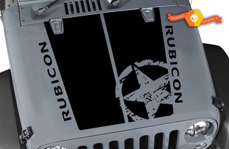 Kit per Jeep RUBICON Wrangler Hood Badge decalcomania in vinile grafica adesiva 2007-2018
