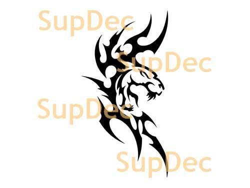 Adesivo in vinile per parete finestra bagno Tiger wild cat #6
