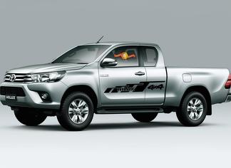 2x toyota hilux 4x4 adesivi laterali in vinile con strisce grafiche
