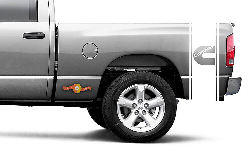 Kit Adesivi in Vinile Strisce Laterali Cummins Turbo Diesel per Dodge Ram