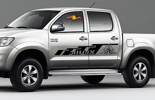 Adesivo in Vinile Stile Montagna Compass Laterale per Toyota Hilux
