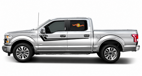 Adesivo Vinile Striscia Hockey Coppia Laterale per Ford F-150 2017-2018