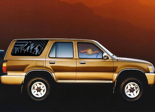 Adesivo in vinile con bandiera USA Mountain Style per finestrino posteriore Toyota 4Runner 1990-1995