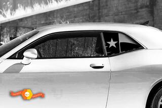 2 adesivi grafici per decalcomanie per parabrezza in vinile con bandiera del Texas della finestra Dodge Challenger
