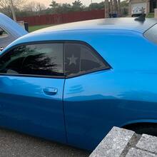 2 adesivi grafici per decalcomanie per parabrezza in vinile con bandiera del Texas della finestra Dodge Challenger
 2