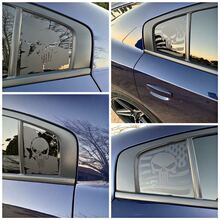 2 adesivi grafici per decalcomanie per parabrezza in vinile Punisher della bandiera degli Stati Uniti della finestra di Dodge Charger
 2