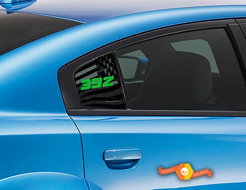 392 Distressed US Flag Window Pair — Adesivo in vinile (finestrino laterale) per Dodge Charger