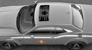 2 adesivi grafici per decalcomanie per parabrezza in vinile con bandiera canadese Dodge Challenger Window Hellcat
