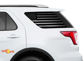 2011-2018 Ford Explorer Sport - Decalcomanie parabrezza bandiera USA per adesivi finestrini posteriori
