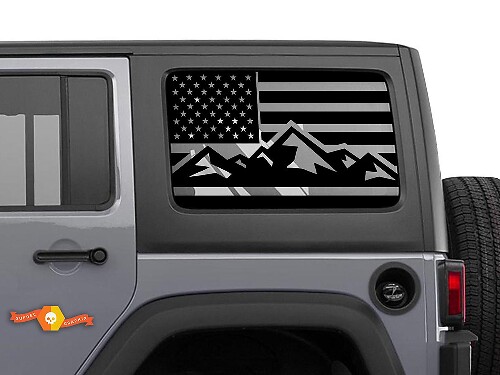Adesivo Bandiera USA per Parabrezza per Jeep Wrangler Rubicon Hardtop JKU JLU 2007-2019 o Tacoma 4Runner Tundra Charger Challenger