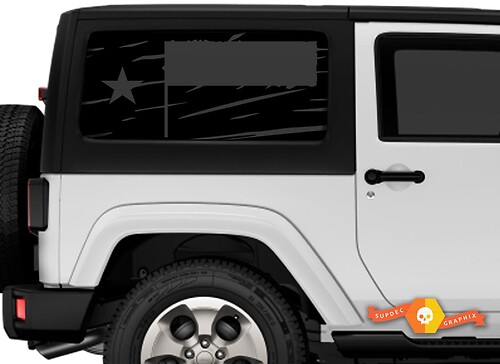 Set di adesivi con bandiera in difficoltà dello stato del Texas, adatto per finestrini della Jeep Wrangler JK 2
