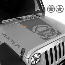Teschio militare oscurante 5 pezzi cofano in vinile Adesivi decalcomanie set Jeep Wrangler JK JKU LJ TJ
 2
