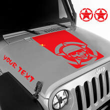 Set di Adesivi in Vinile con Teschio Militare e Scritta Personalizzata per Cofano Jeep Wrangler_3