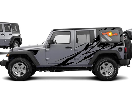 Adesivo in Vinile Laterale Anti-Spruzzi di Fango per Jeep Wrangler 2018-2019