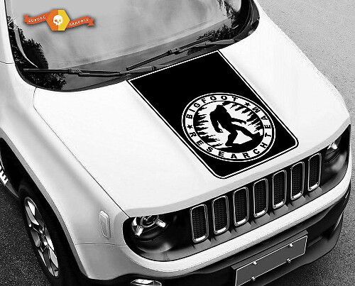 Adesivo in Vinile Bigfoot Research Team per Cofano Jeep Renegade