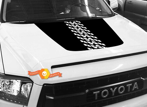 Adesivo in Vinile con Impronta del Pneumatico per Cofano Toyota Tundra 2014-2018