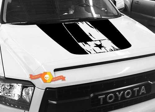 Decalcomania grafica per cofano bandiera Texas per TOYOTA TUNDRA 2014 2015 2016 2017 2018 #3
