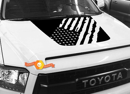 Adesivo per cofano con bandiera USA rotta per Toyota Tundra 2014-2018