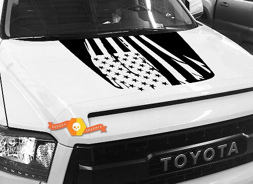 Adesivo in Vinile con Design Distressed Bandiera USA per Cofano Toyota Tundra 2014-2018