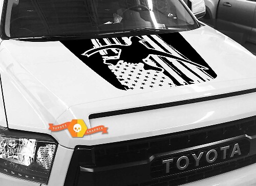 Adesivo in vinile con bandiera USA usurata a forma di papera per cofano Toyota Tundra 2014-2018