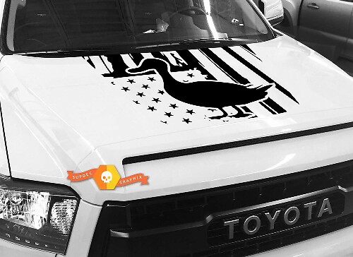Adesivo in Vinile a Sagoma d'Anatra con Bandiera USA per Cofano Toyota Tundra 2014-2018