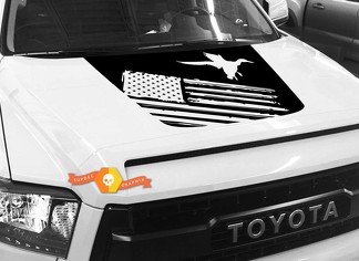 Decalcomania grafica Hood USA Distressed Flag Ducks per TOYOTA TUNDRA 2014 2015 2016 2017 2018 # 15
