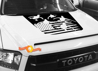 Decalcomania grafica Hood USA Distressed Flag Ducks per TOYOTA TUNDRA 2014 2015 2016 2017 2018 # 20
