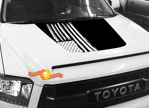 Adesivo in vinile con bandiera USA oscurata per cofano Toyota Tundra 2014-2018