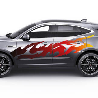 Adesivo con logo Jaguar E-Pace con sfumatura di colore della fiamma laterale per porte
 1