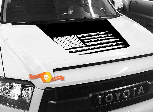Adesivo in vinile per cofano stile blackout con bandiera americana per Toyota Tundra 2014-2018