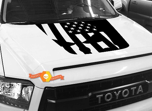 Adesivo in vinile per cofano Stile Punisher con bandiera USA per Toyota Tundra 2014-2018