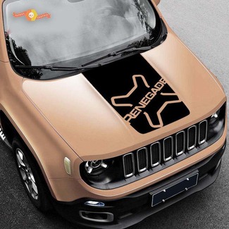 2015-2019 New Blackout Renegade Logo decalcomania cappuccio in vinile Jeep
