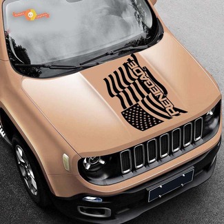 2015-2019 Sventola bandiera americana Jeep Renegade logo decalcomania del cofano in vinile
